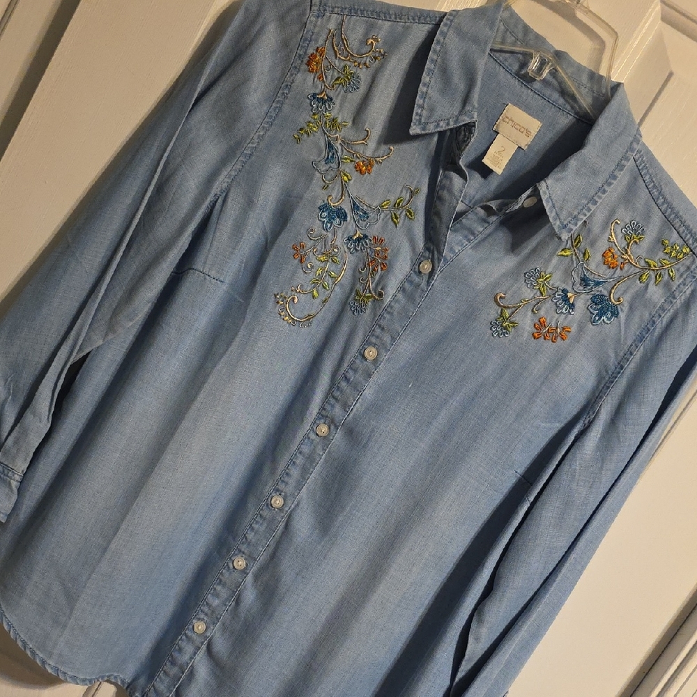Chico's Blue Denim Shirt